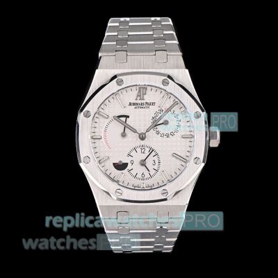 BLS Swiss Replica Audemars Piguet Royal Oak 26120ST Dual Time White Dial Watch 